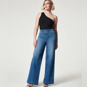 Spanx Seamed Front Wide Leg Jeans